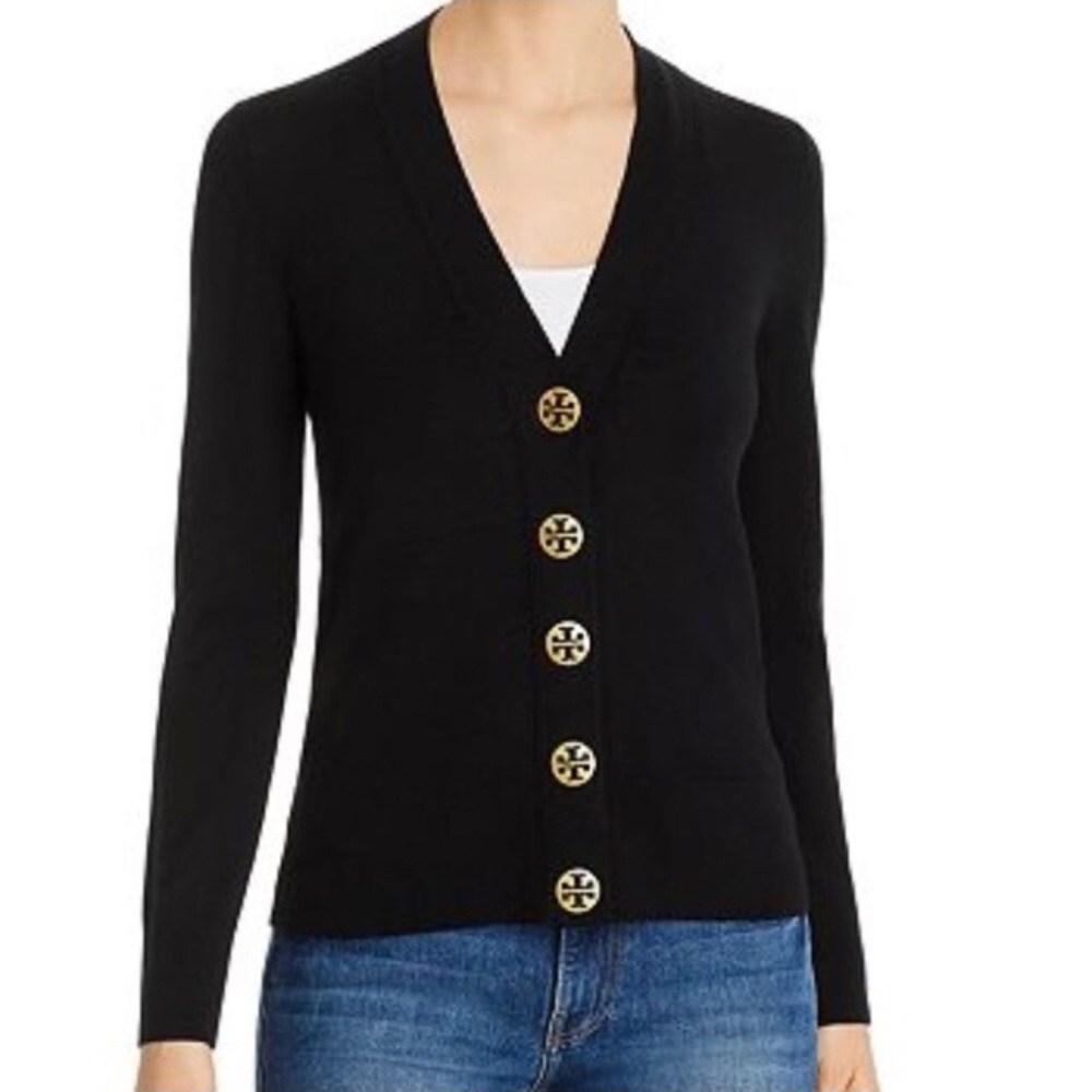 Tory Burch Black Simone Cardigan Size XL